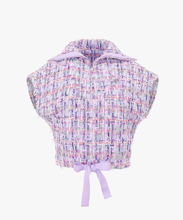FAIRLIAR Tweed Anorak Vest (Lavender)