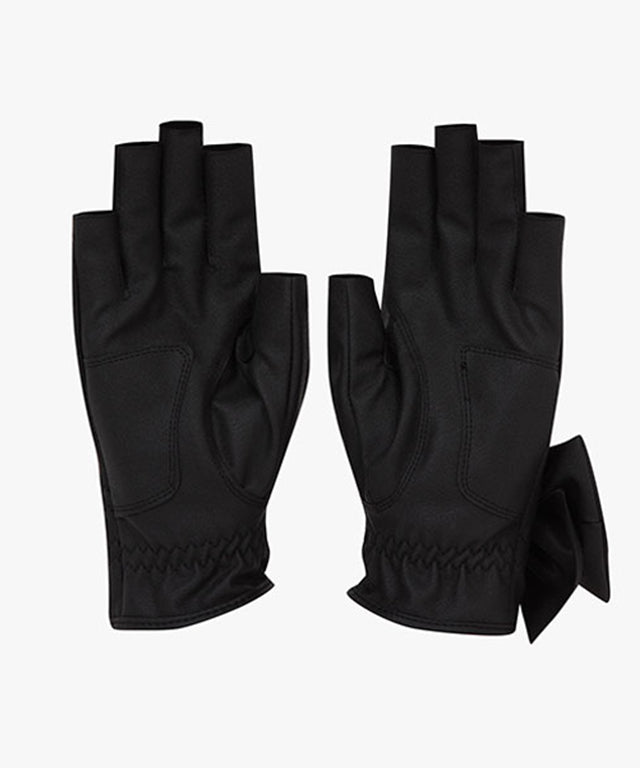FAIRLIAR Two-Handed Fingerless Ribbon Gloves (Black)