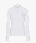 FAIRLIAR Windproof diamond pattern zip-up cardigan (White)