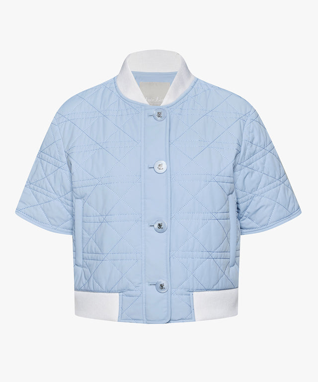 FAIRLIAR Quilted Padded Short Sleeve Outer (Ceramic Blue)