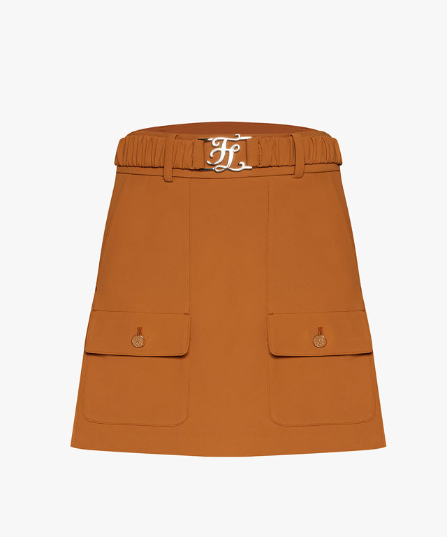 FAIRLIAR Logo Belt Set Skirt (Beige)