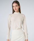 FAIRLIAR Velour Lace Turtleneck T-shirt